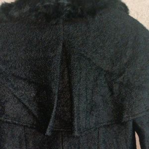 Fur Collar Coat Black Beauty Wollen Jacket