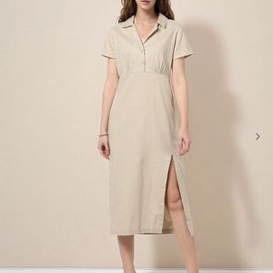 Shirt Dress With Front Slit