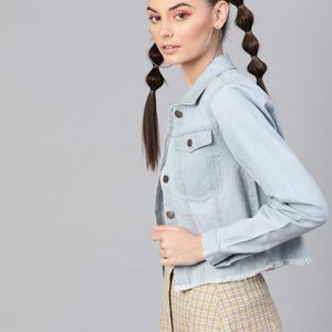 SASSAFRAS Women Washed Denim Jacket