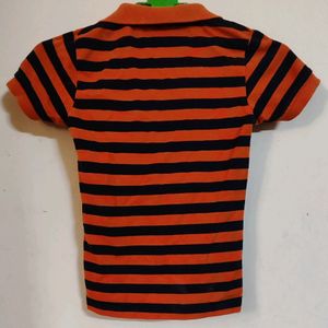 Boy's Polo T-shirt / Orange / Age 4 - 5