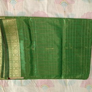 Green And maroon Saree