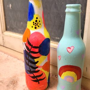 Handpainted Glass Bottles