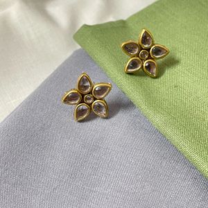 KUNDAN FLOWER EARRING 🌼