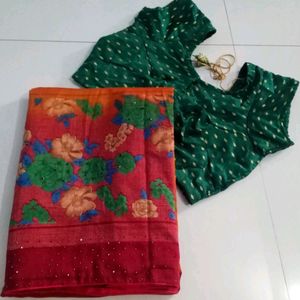 Party Wear Saree With Blouse