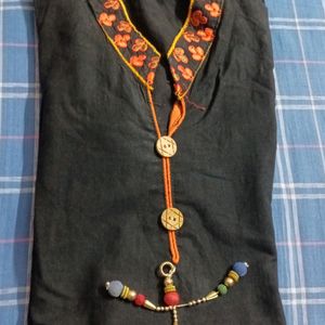 Heavy Embroidery And Beautiful Black Kurti