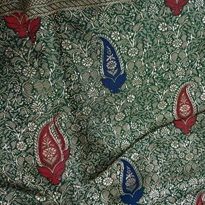 💥🆕️ Full Zari Work Green Silk Saree