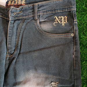 Men's Grey Denim Jeans For Party