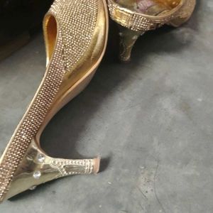 Golden Pencil Heels