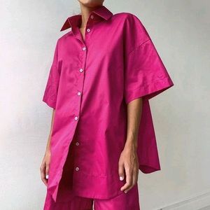 Hot Pink Oversized Shirt