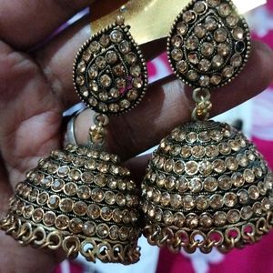 Golden Colour Kundan Stone Work Earings