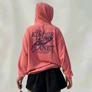 Pink Oversized Graphic Pullover