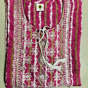 Pink Thread Work Kurti