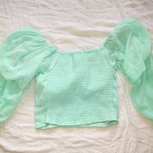 Mint Green Padded Crop Top