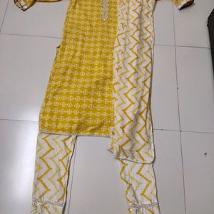 Yello White Kurta Set