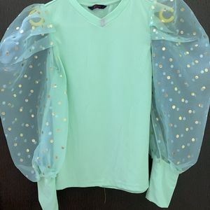 Trendy Green Blouse Top