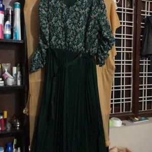 Western Green Colour Gown