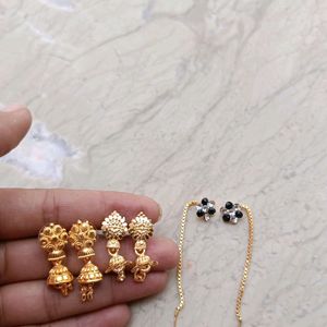 Combo Of 3 Gold Plated Earrings