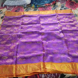 Purple And Gold Pure Kanchipuram Silk Saree