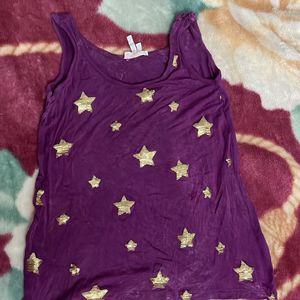 Purple Sequence Star Tank Top