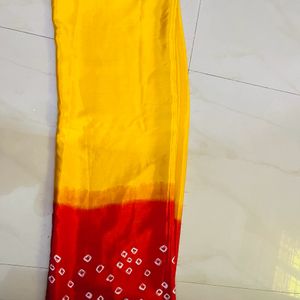 Rajasthani Yellow red Bandhini Saree