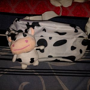 Cow Print Kawaai Fanny Bag With Charm