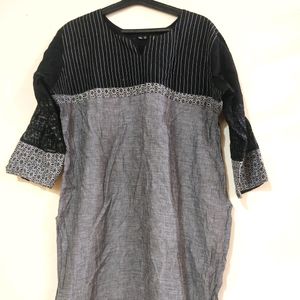 Grey N Black Kurti