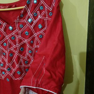 Red Kurta For Women.