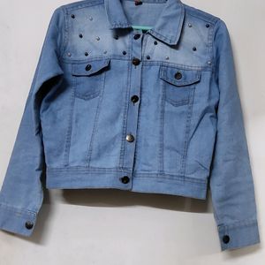 Stone Work Jeans Jacket