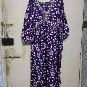 Alia Cut Kurta Set Purple With Pant And Dupatta