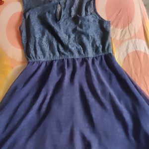 Navy Blue Chiffon Dress