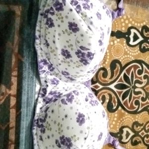 36 Number Purple And White Colour Bra