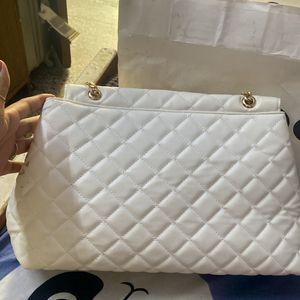 Lavie White Quilted Handbag