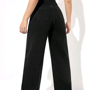 Women's Button Fly Leg Jeans High Waist