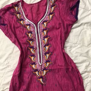 Embroiderd pink kurta