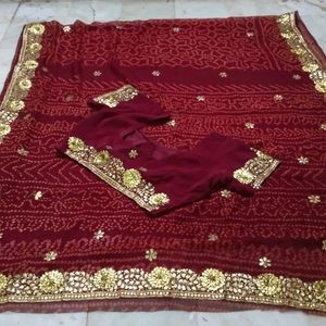 Bandhani Saree With Blouse