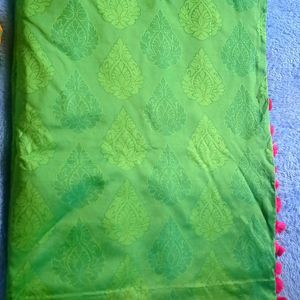 Template Saree Green With Pink