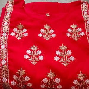 Beautiful Red Embroidered Kurta Set