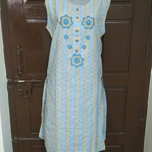 Cut Sleeve ❤️ Ice Blue Kurti Set