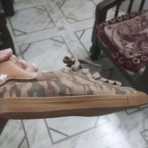 Khaki Army Print Men Shoes.