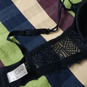 Clovia Black Bra With Noodle Strap