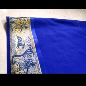 Sale 🌟Elegant Dark Royal Blue soft silk saree