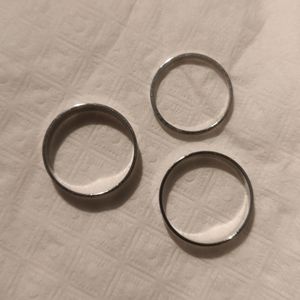 Aesthetic Silver Coloured Rings Bands