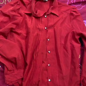 Red Oversized Shirt