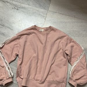 Light Pink Laced Sweatshirt Pinterest Inspired