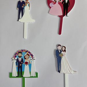 Cake Toppers For Couple Love And Engengment 4pc
