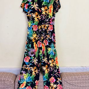 Floral Summer Wear jumpsuit With Matching Belt