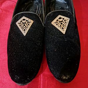 Black Velvet Loffer Shoe