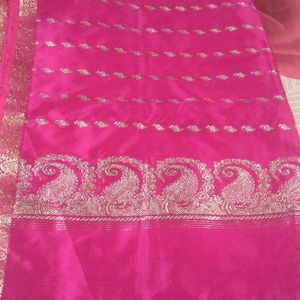 Rani Pink Art Silk Dupatta