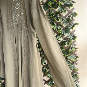 OLIVE COLOR ETHNIC EMBROIDERED KURTI