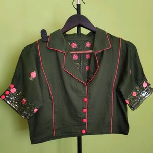 Designer Cotton Blouse New With Tag